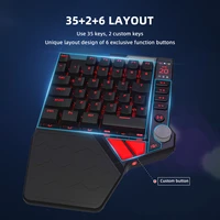 handjoy k5 game pubg mobile mechanical keyboard wired with rgb backlight one hand keyboard for mobile game handjoy k5 keyboard