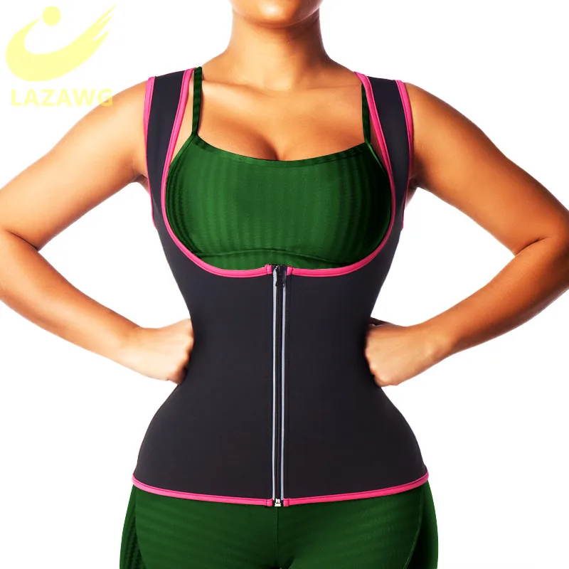 

LAZAWG Hot Fitness Sports Cami Vest Exercise Shapers Tops Training Sweat Sleeveless Shirt Neoprene Clothes Vests Slimming Women