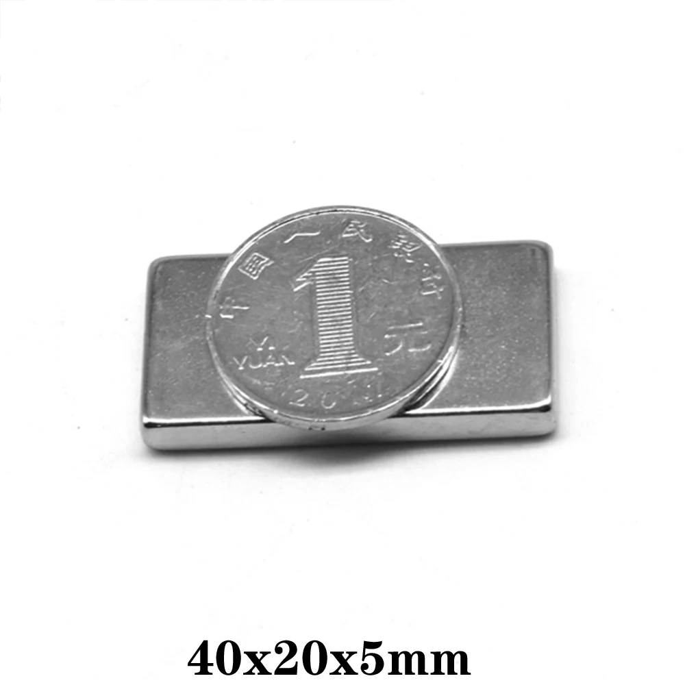 2 ~ 15 шт 40x20x5 Квадрат сильный неодимовый магнит 40 мм * 20 полоса мощный NdFeB магнитный