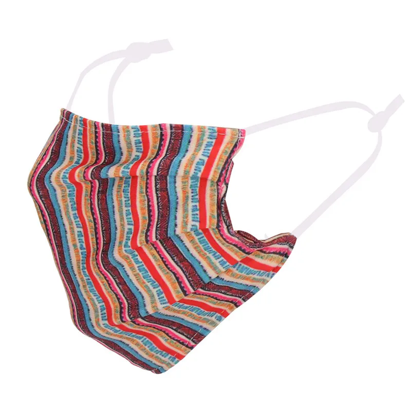 2 шт. набор для волос в полоску с цветочным принтом Женская Пылезащитная маска на