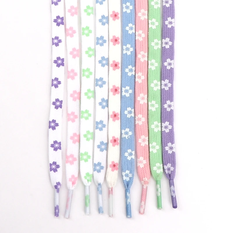New Sakura Shoelaces Flat Little Daisies Shoe laces High-top Canvas Sneakers Shoelace AF1 Laces Shoe Strings 100/120/140/160CM