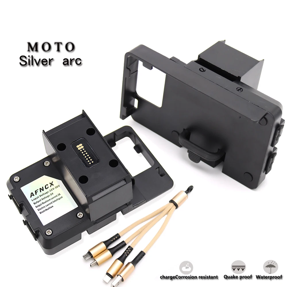 

For BMW R1200RT R1250 RT 2014-2020 2019 2018 2017 2016 Mobile Phone Navigation Bracket Motorcycle USB Charging Mount Black