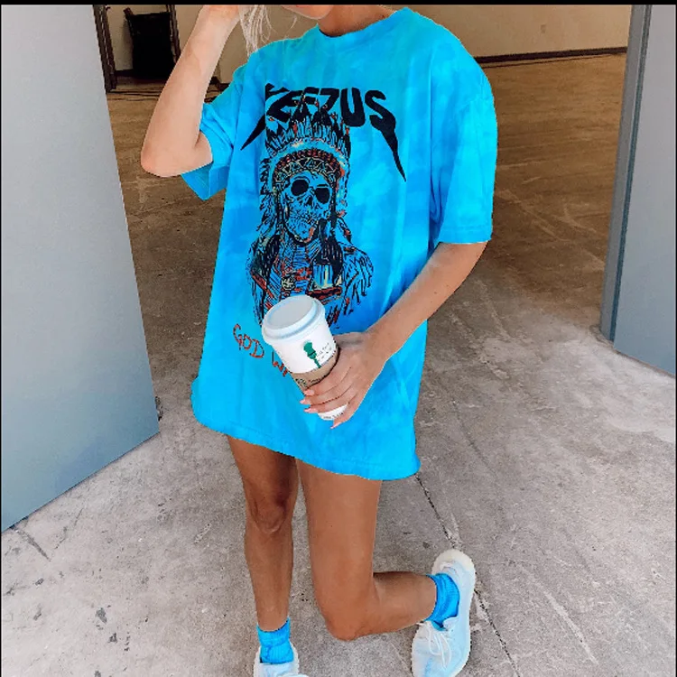 

Футболка женская оверсайз с круглым вырезом и коротким рукавом