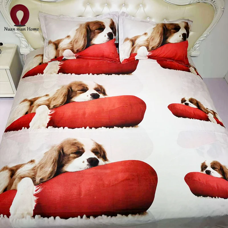 Комплект постельного белья с 3D изображением собаки в европейском и американском