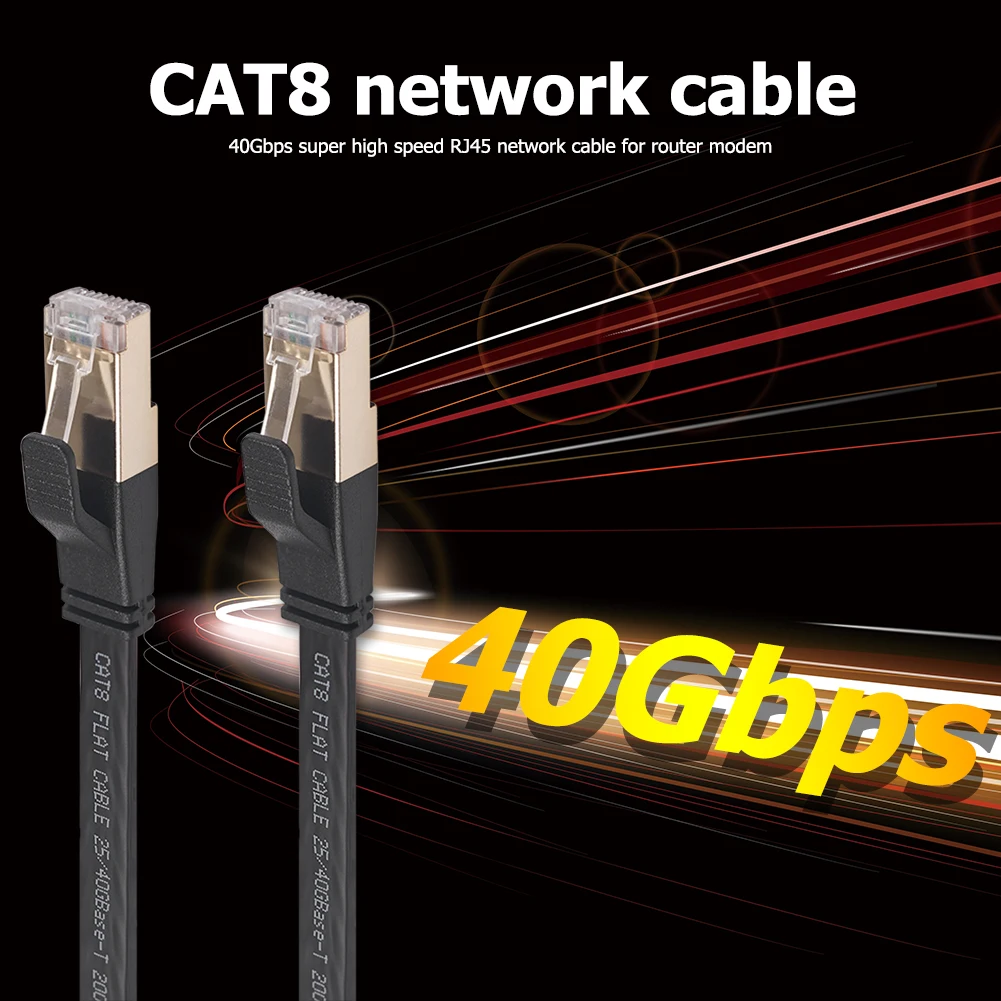 

40 Гбит/с Cat8 Ethernet-кабель SFTP сетевой патч-корд с позолоченным разъемом RJ45 для офиса, заботы, компьютерные принадлежности
