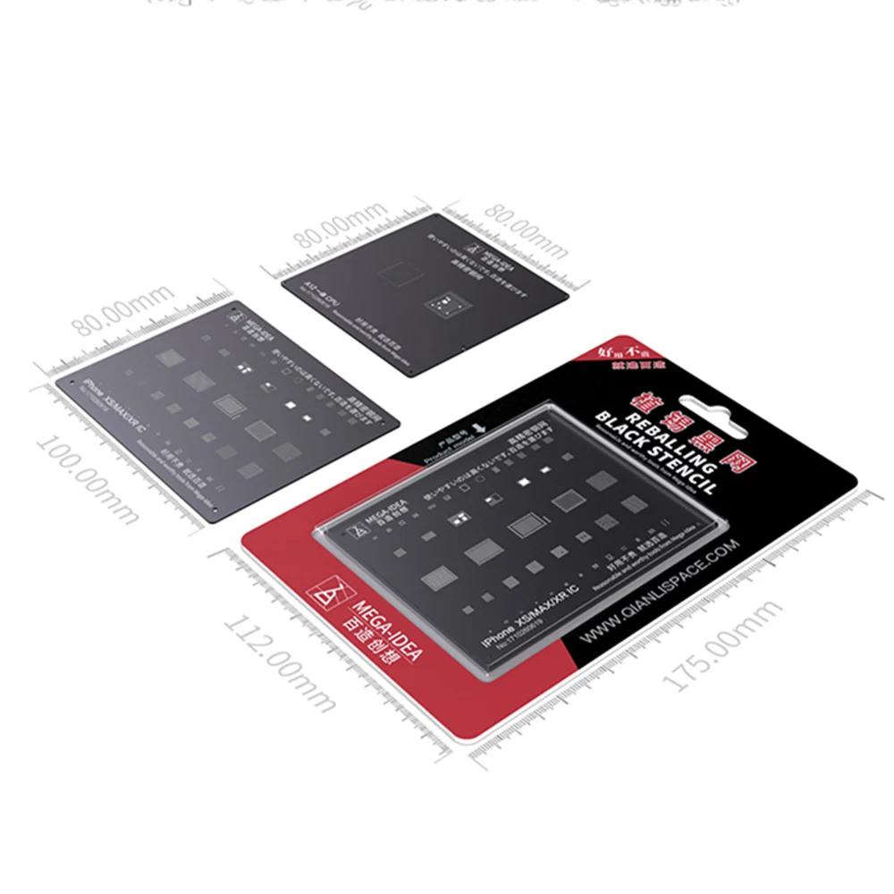 Трафарет Qianli Mega IDEA iBlack BGA для реболлинга ЦП ОЗУ Power Wifi IC Заводская Оловянная сетка