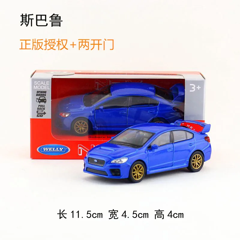 YJ 1/36 масштаб вытяните назад автомобиль игрушки Япония SUBARU Impreza STI литой металл