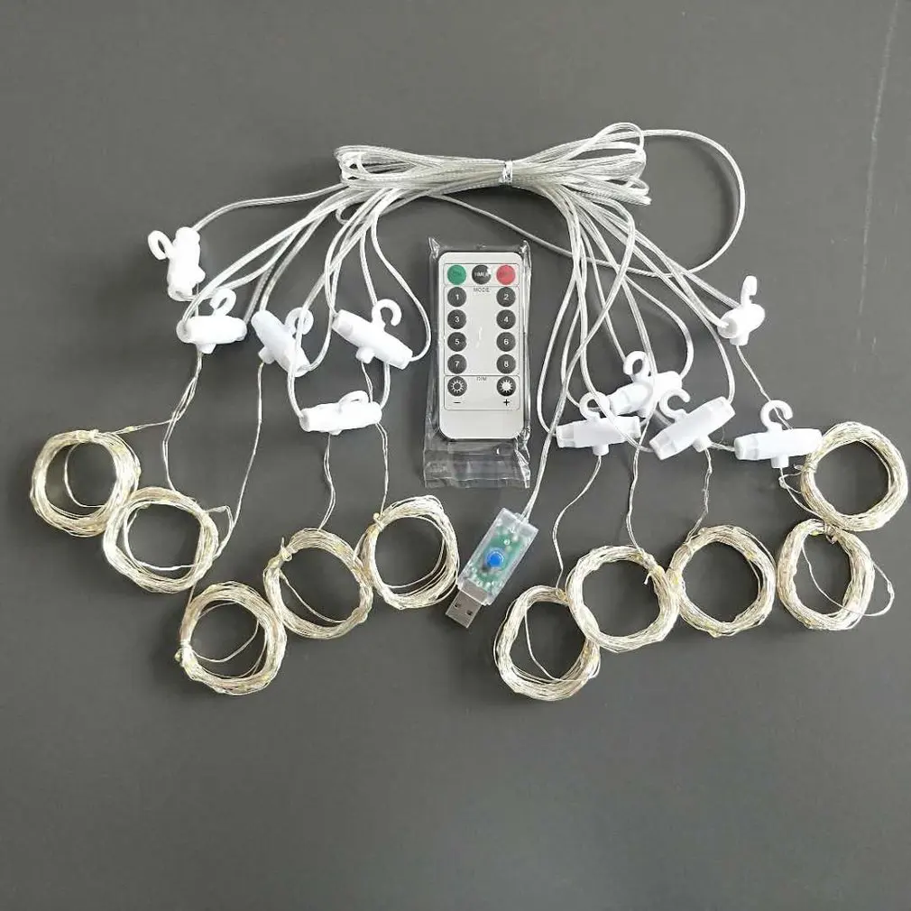 

Led Curtain Light Usb With Remote Control 3x3 Meters 300 Lights Hook Type Curtain Light For Indoor Outdoor Decoration