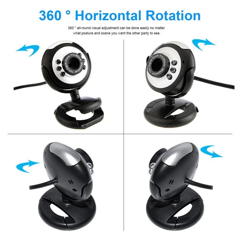 Черная камера с разрешением 480P шесть ламп Microsoft подключена к видео HD веб