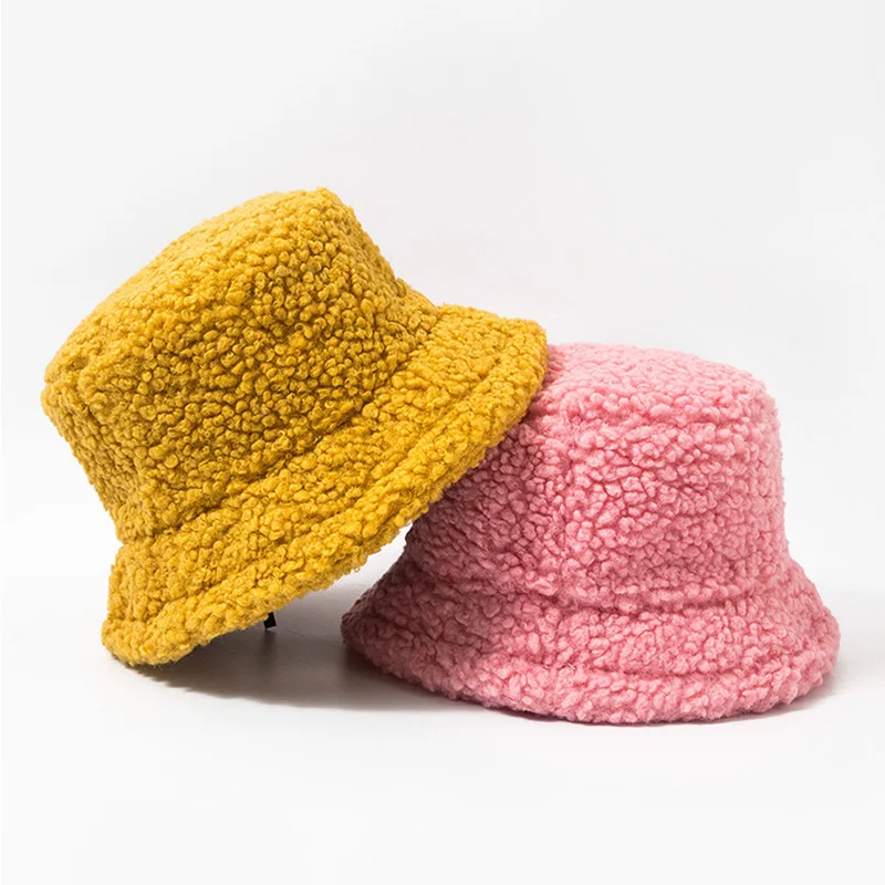 Повседневная однотонная шерстяная Панама из овечьей шерсти для женщин зимняя