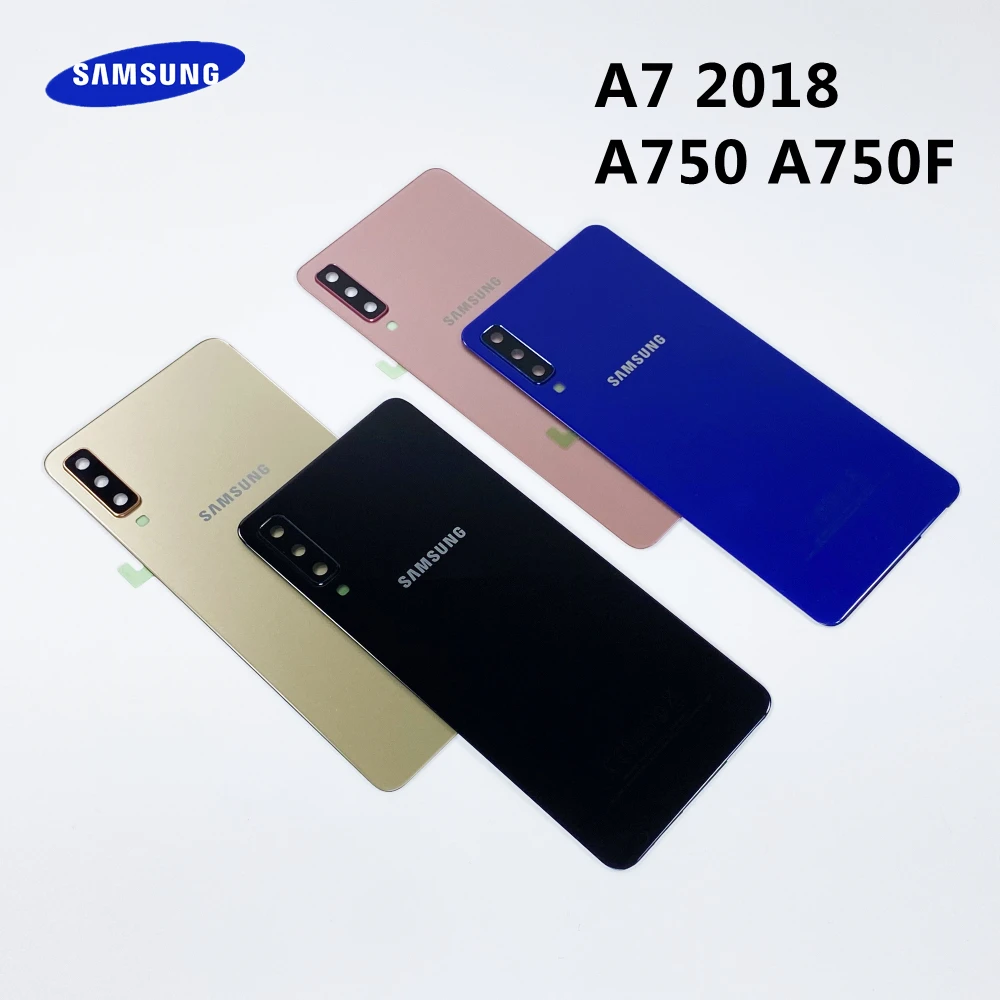 Задняя крышка батарейного отсека для SAMSUNG Galaxy A7 2018 A750 SM A750F A750FN A750GN DS с объективом
