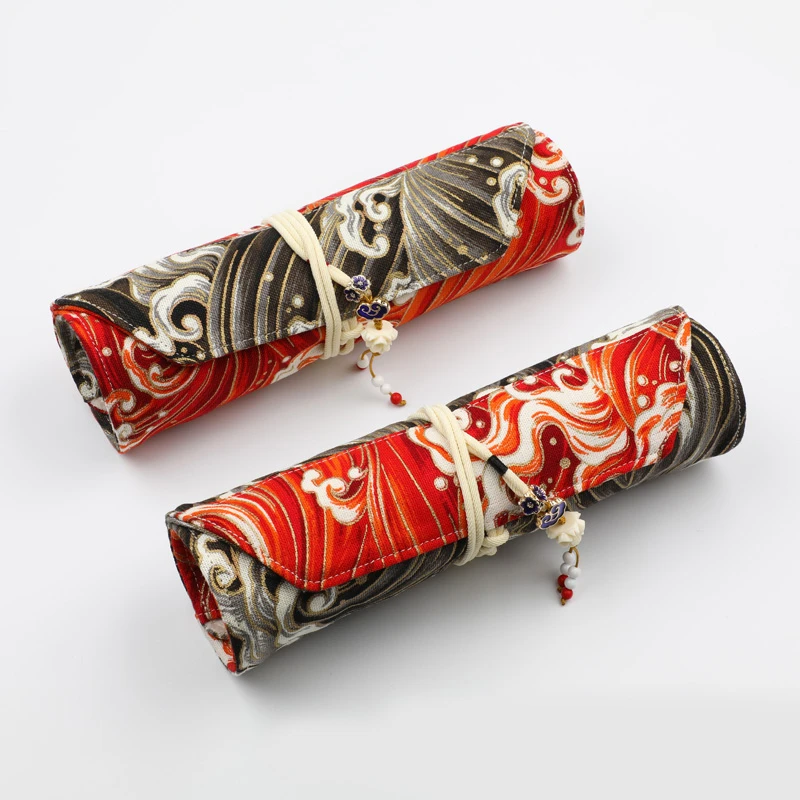 Мешочек для ручек в японском стиле 1 шт. чехол с узором морской воде золотого