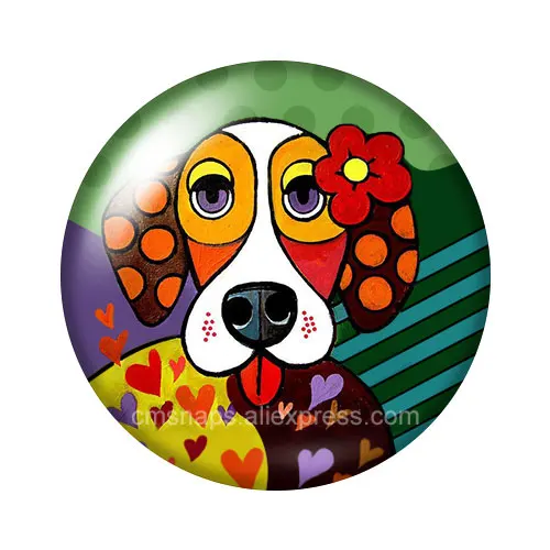 Картина маслом стильная ваза с цветами кот собака Маргаритка 12 мм/16 мм/18 мм/25 мм