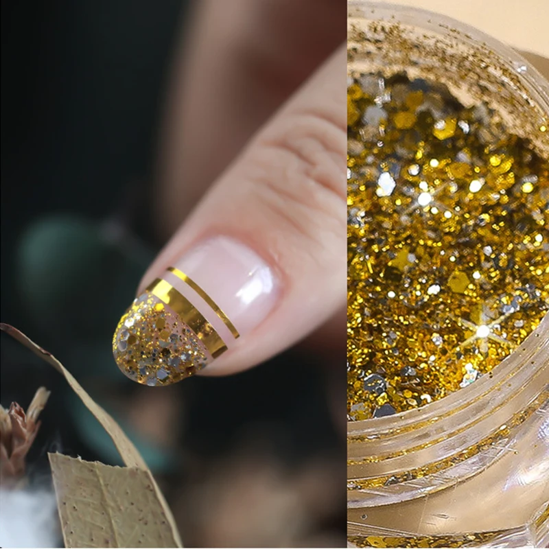 Блестки градиентные золотистые блестящие розовые для дизайна ногтей | Красота и