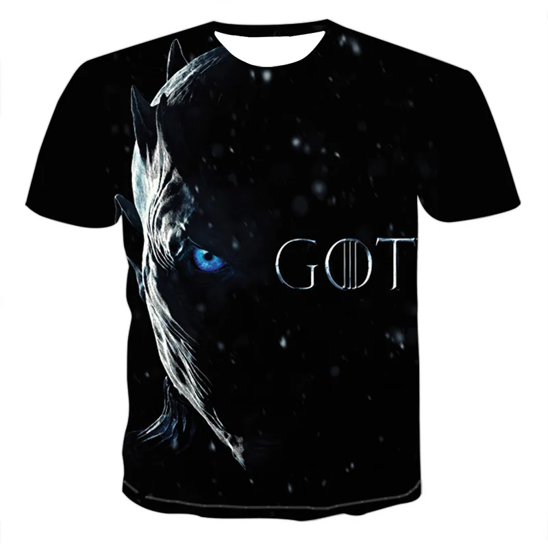 

2021 summer men's horror 3D printing shirt Round Neck Shirt Fashion Top Boys' clothing street clothing xxs-6xl