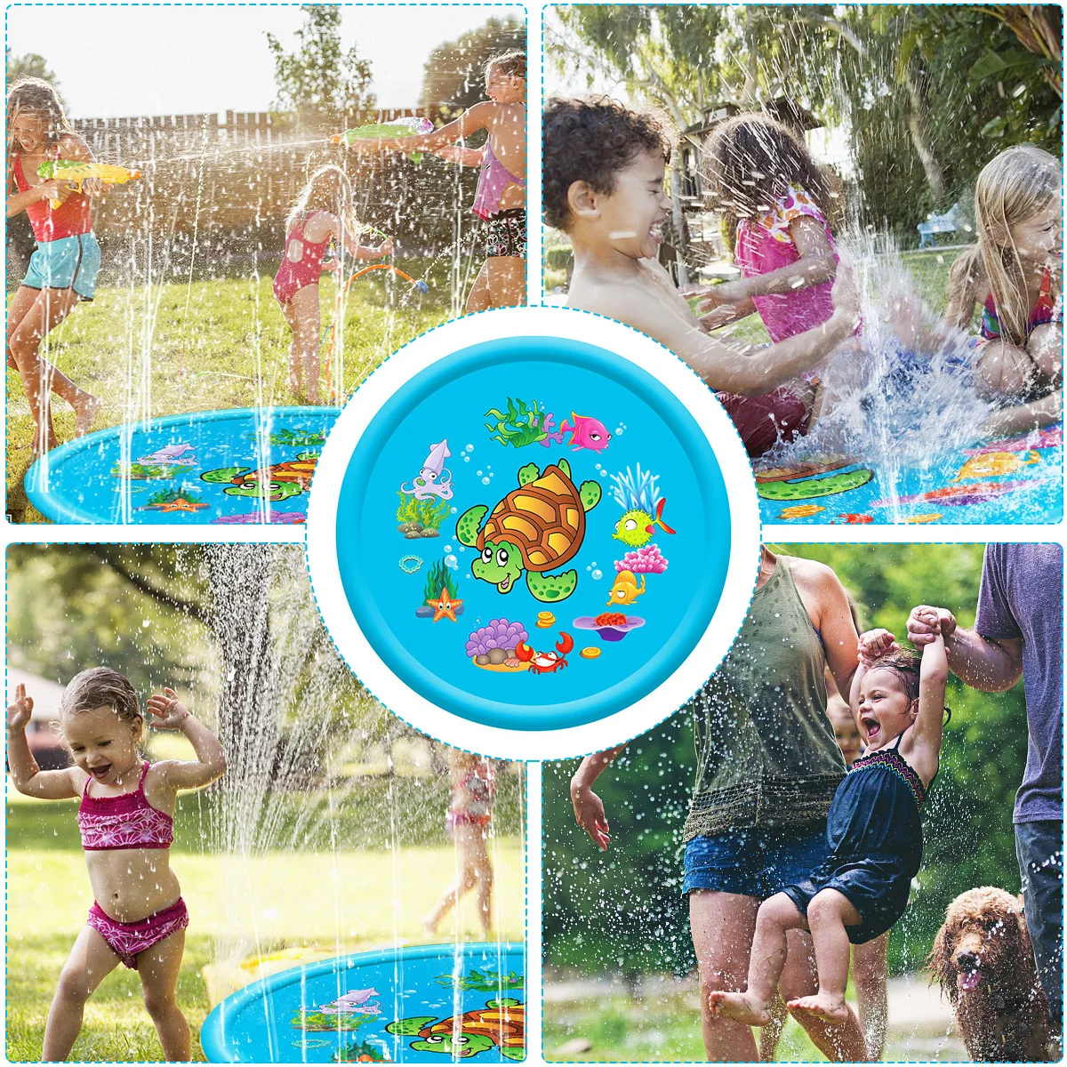 

110cm Or 170cm Folding Portable Sprinkler Water Play Mat Outdoor Inflatable Kids Toddler Fountain Play Pad Water Play Equipment