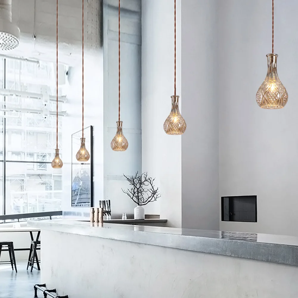 Современный минималистичный винтажный подвесной светильник для винной бутылки