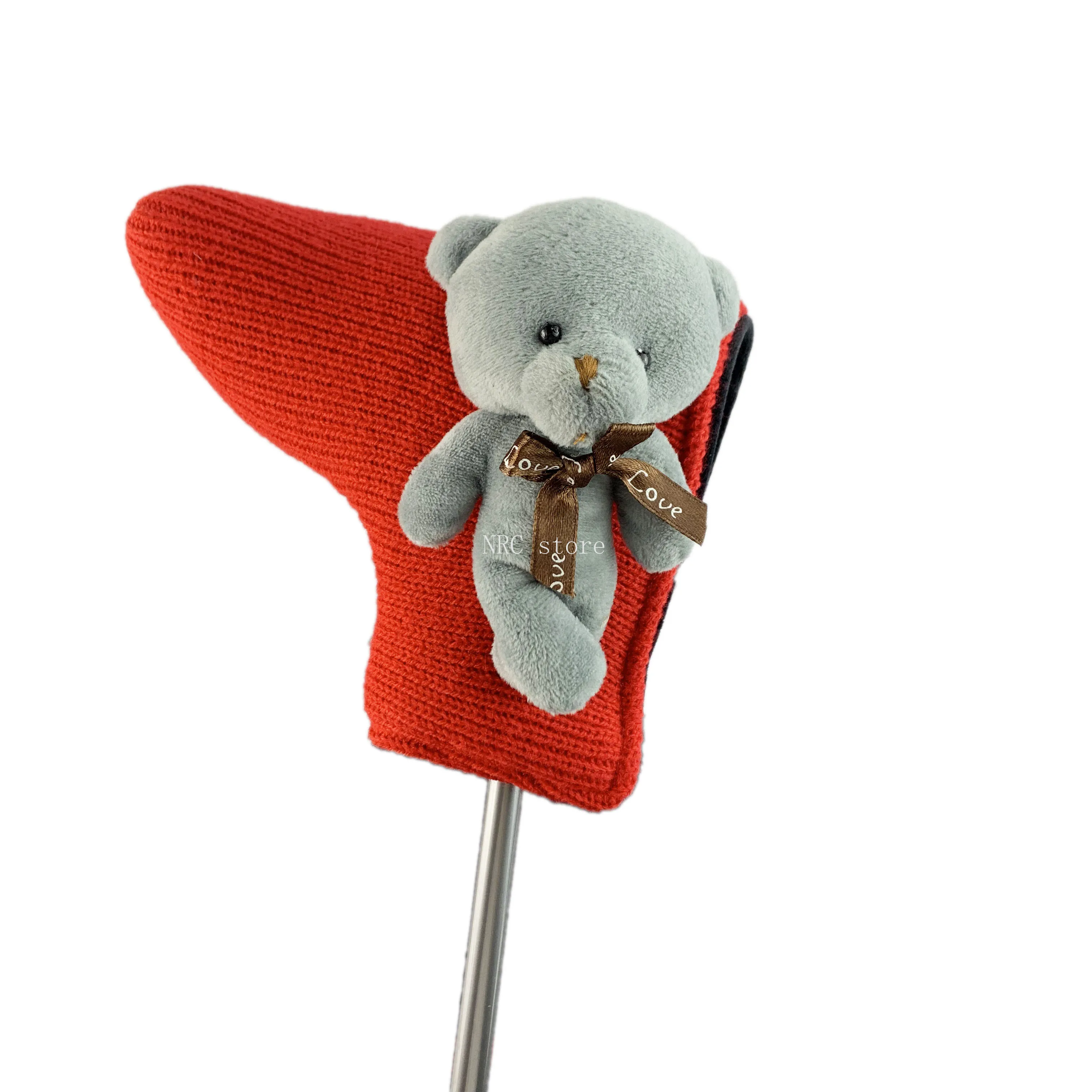 Головные уборы NRC для гольфа милые головные клюшек милый вязаный плюшевый мишка |