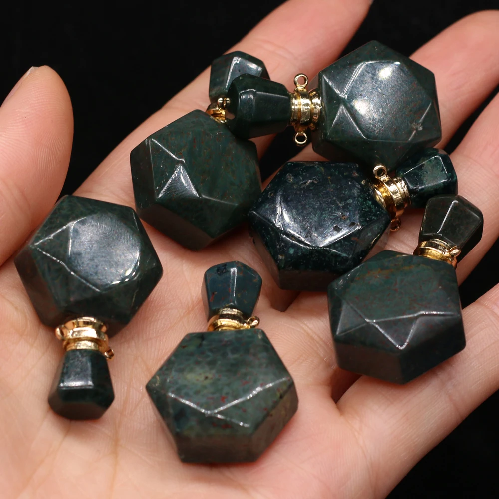 

Natural Semi-precious Stone India Agate Agate Perfume Bottle Pendant Essential Oil Vial for Jewelry Making Necklace Accessories