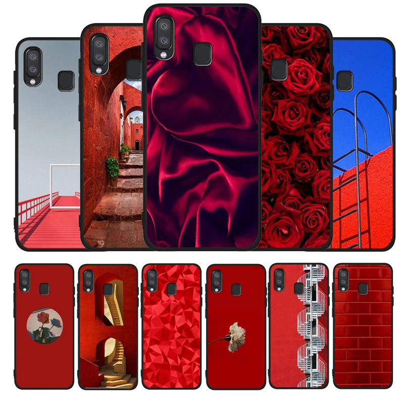 Красный эстетичный чехол для телефона Samsung A10 A20E A30 A40 A50 A60 A70 M10 M20 M30S M40 A01 A21 A31 A51 A71 4G |