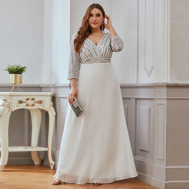 

Темно-зеленые вечерние платья Pius Ever Pretty, фатиновое платье с двойным V-образным вырезом, рукавом 3/4 и блестками, лето 2020