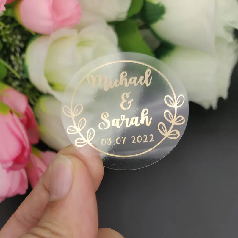 50 Pieces Personalized Custom Hennaday Baptism Wedding Engagement Anniversary Party Favors Stickers Labels Rose gold Blue Red | Дом и сад