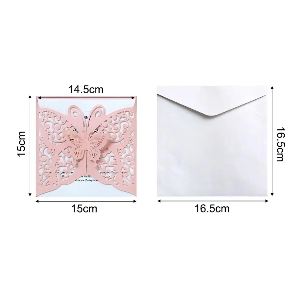 10 шт. набор с полыми бабочками для свадебных приглашений бумажными картами и