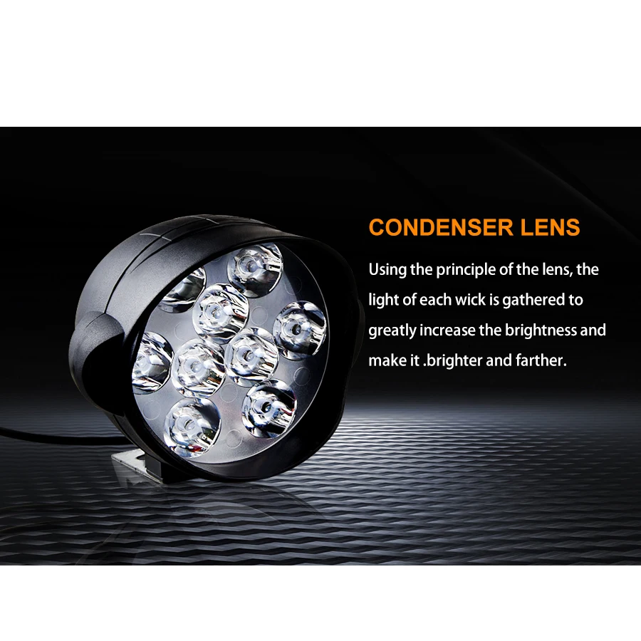 Светодиодная фара для мотоцикла аксессуары передних фар 12 В 18 Вт 9 светодиодов| |