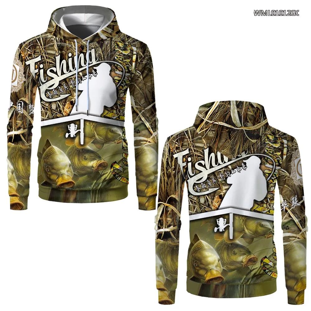 

Spring and autumn fishing road sub hobby pattern 3D printed Hoodie loose large cool breathable Top Men's outdoor sports shirt