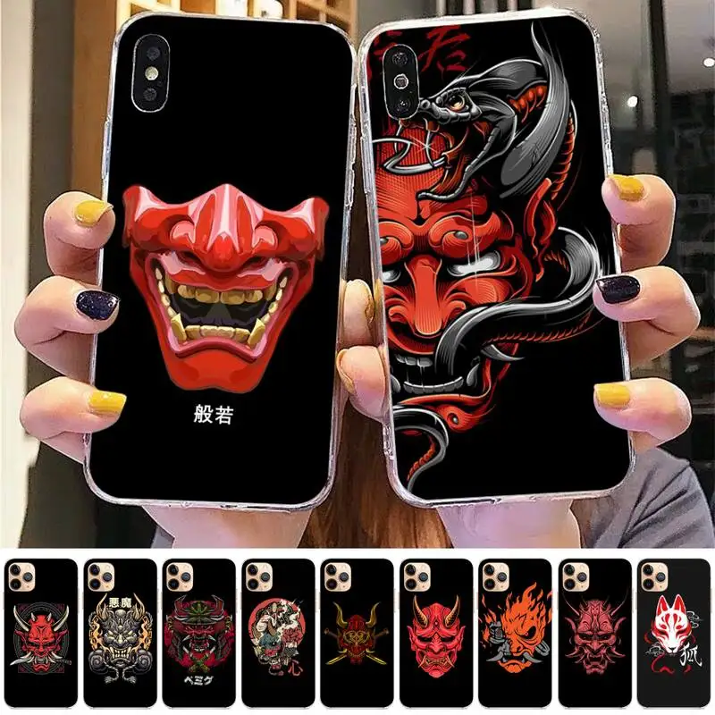 

Japanese samurai oni mask Phone Case for iphone 13 11 12 pro XS MAX 8 7 6 6S Plus X 5S SE 2020 XR case