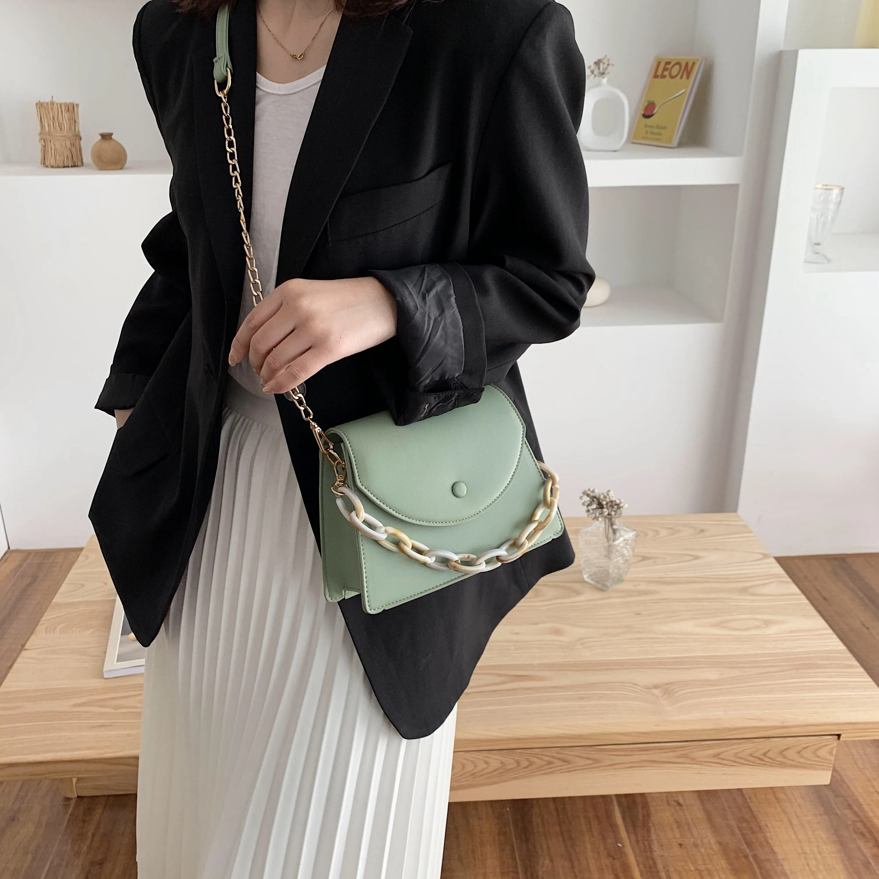 Женские сумки через плечо из искусственной кожи с цепочкой для женщин 2020