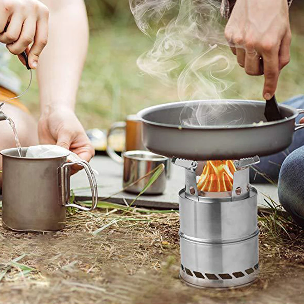 

Outdoor Camping Furnace End Deconstructable Wood Stoves Camping Wood Burner Portable Picnic Barbecue Stoves Cross Border BBQ