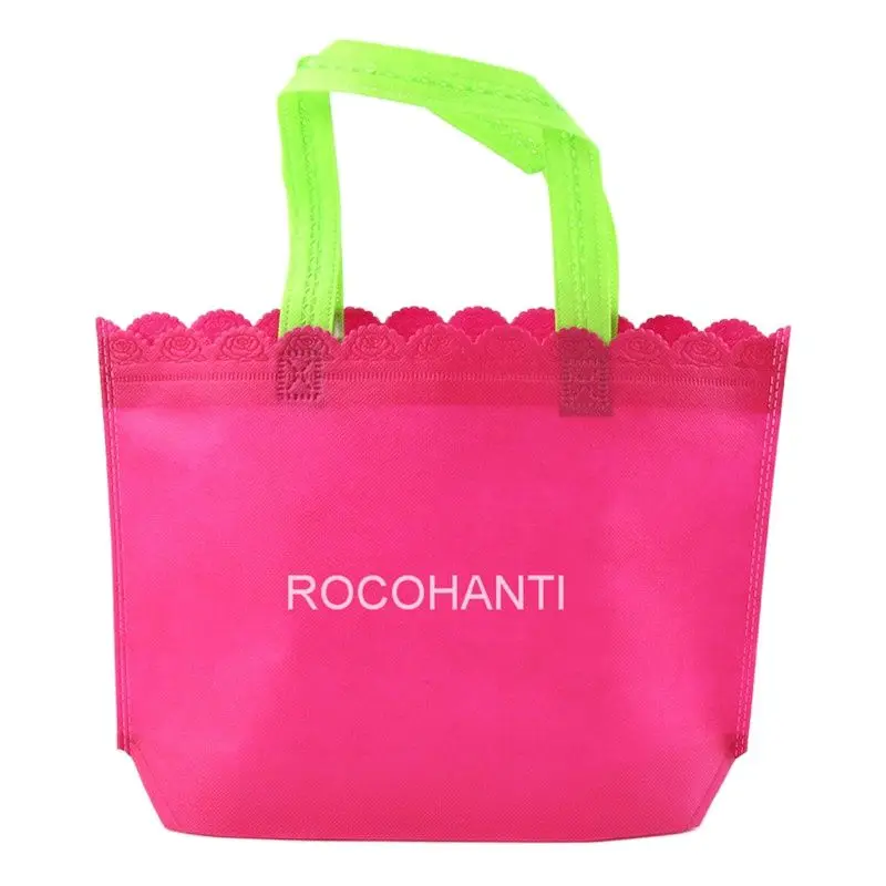 100X новый дизайн рекламная Нетканая сумка сумки для покупок с принтом логотипа на