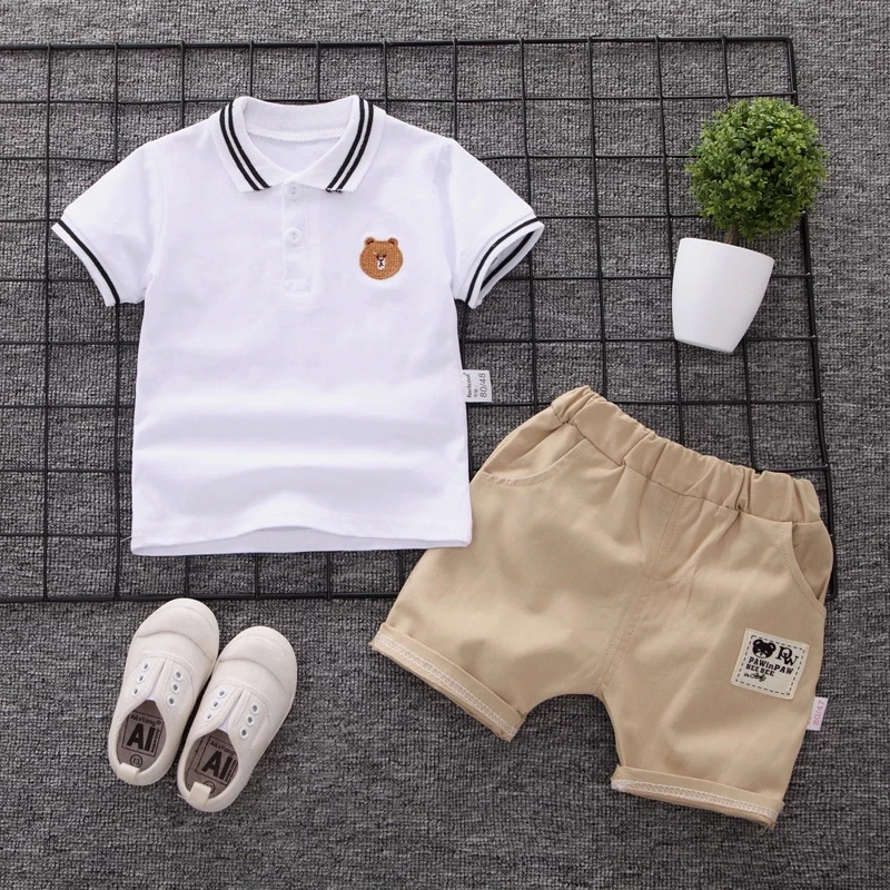 New Summer Kids Clothes Boys Costume Sets Short-Sleeve T-shirt+Shorts Sports Suit 1 2 3 4 5 Years Old Children Clothing Boy Sets