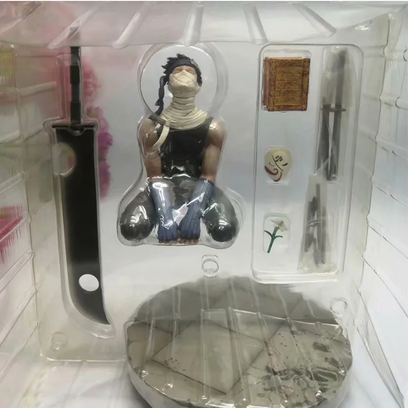 

NARUTO SHIPPUDEN Anime Figure Momochi Zabuza Parting With Haku Kneeling Position PVC Collection Model Toy For Kids Gifts In Bag