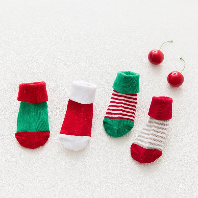 

Lawadka/4 пар/лот; Носки для новорожденных; Хлопковые носки для маленьких девочек; Осенне-зимние рождественские носки для маленьких мальчиков; О...