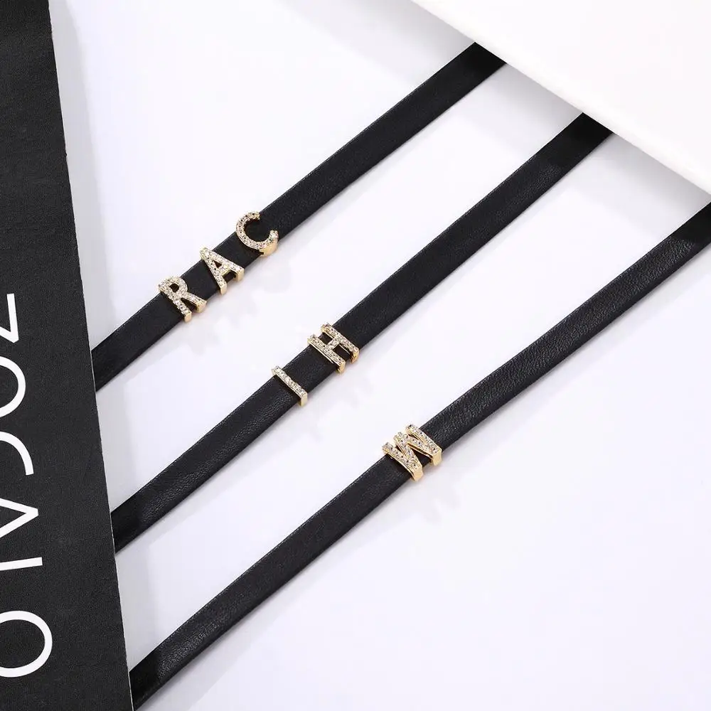 YMSHIPIN новый классический кожаный браслет с маленькими буквами простой сверкающий