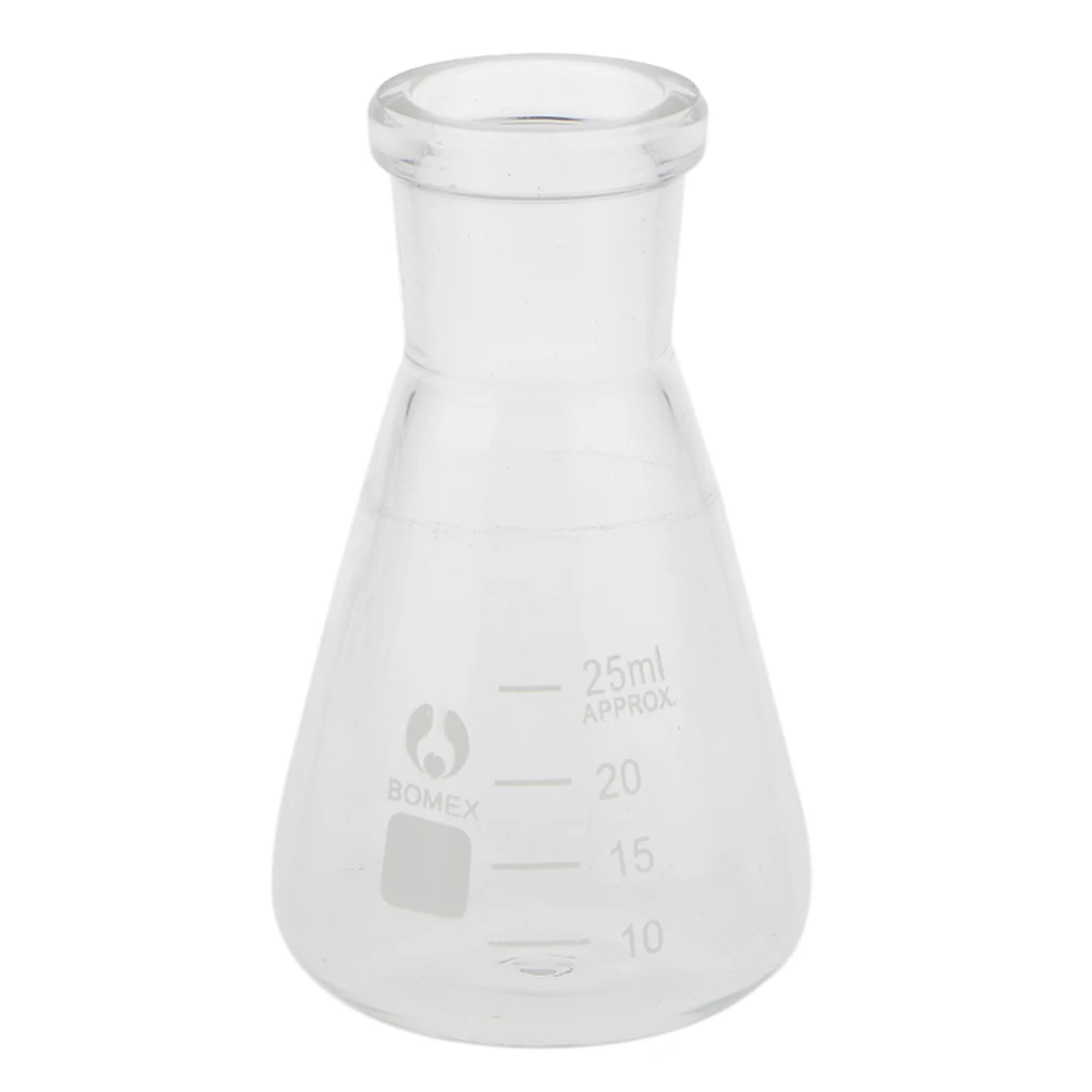 

Стеклянная колба, колба Erlenmeyer, боросиликатное стекло-25 мл, прозрачная