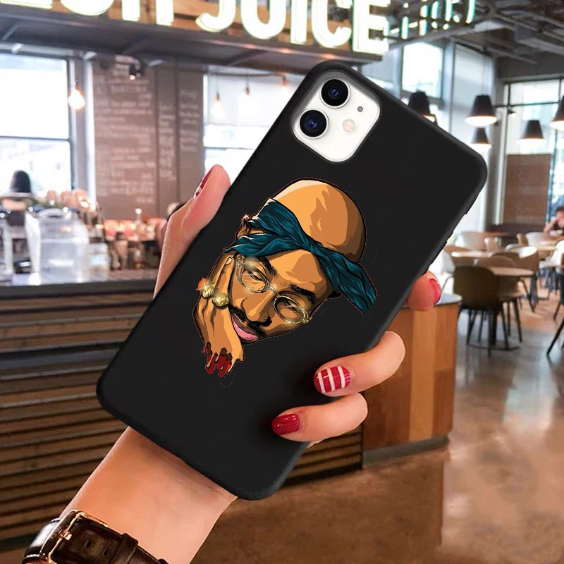 Rapper 2pac singer Tupac TPU soft Phone case For iphone 12pro max SE 5S 6 6S 7 8 plus 12mini XS XR XSMAX 11PRO MAX back coque
