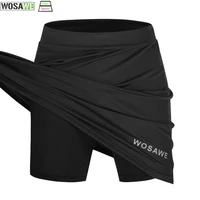 wosawe womens cycling shorts skirts 2 in 1 3d gel padded underpant comfortable bicycle underwear shorts black blue