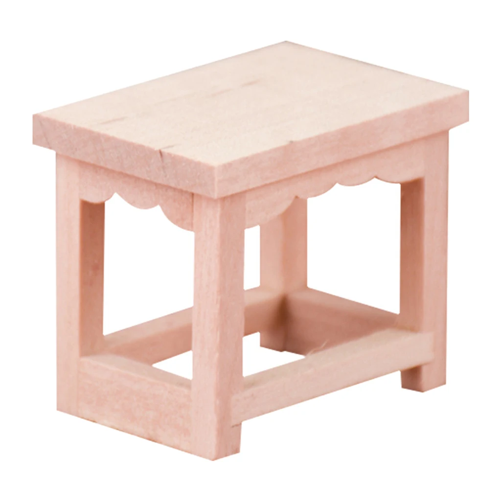 

1:12 Scale Stool Dollhouse Miniatures Furniture Model Decor Shelf Wood