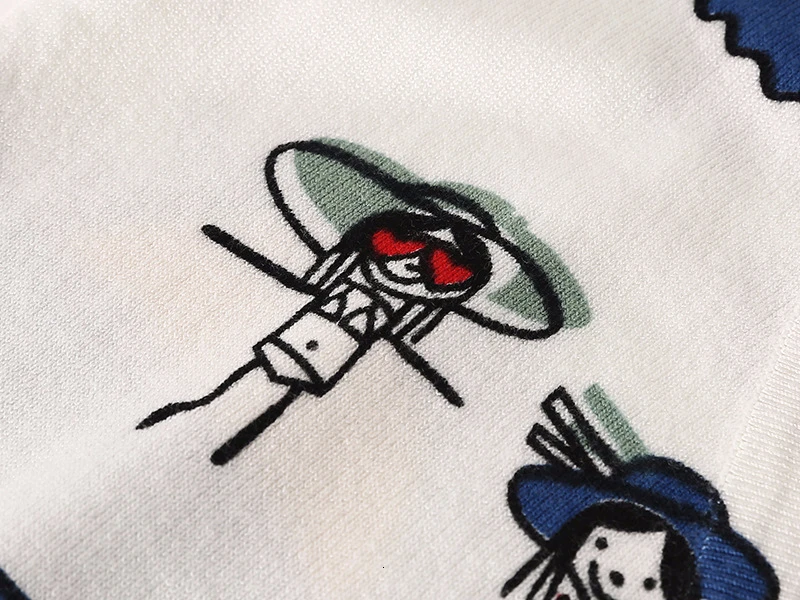 

Fashion print cardigan women V-neck all match knitted sweater long sleeve white sweaters 2019 autumn and winter new arrival