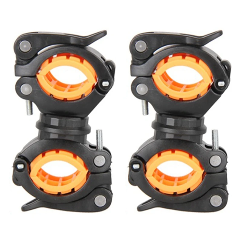 

3X 360 Degree Rotating Cycling Bike Light Double Holder LED Front Flashlight Lamp Pump Handlebar Mount Holder