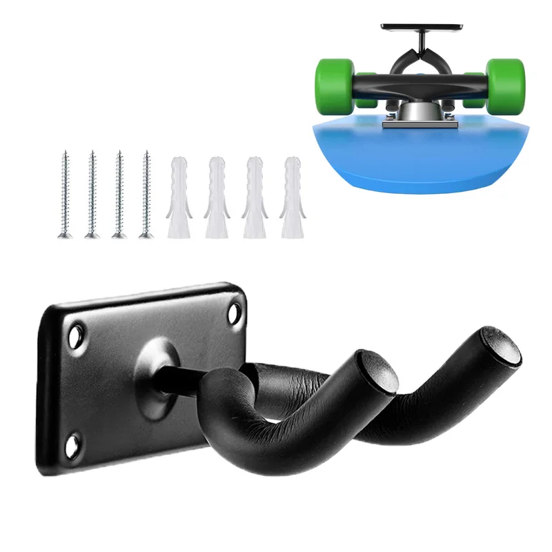 Skateboard Wall Hanger Hooks Premium Wall Mount Holder for Guitar Longboard Skis Snowboards Storage Display Holder