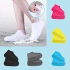 1 пара уличных чехлов для обуви от дождя унисекс, водонепроницаемые Многоразовые Нескользящие резиновые чехлы, силиконовые защитные сапоги для дождливых дней