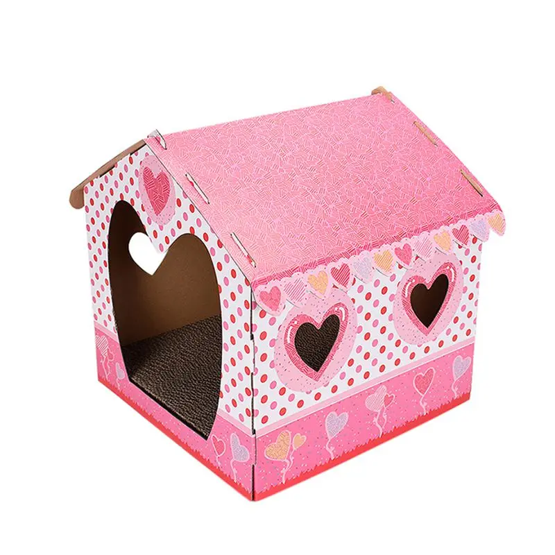 Прекрасный кот игрушечные домашние питомцы складной Домик из гофрированной