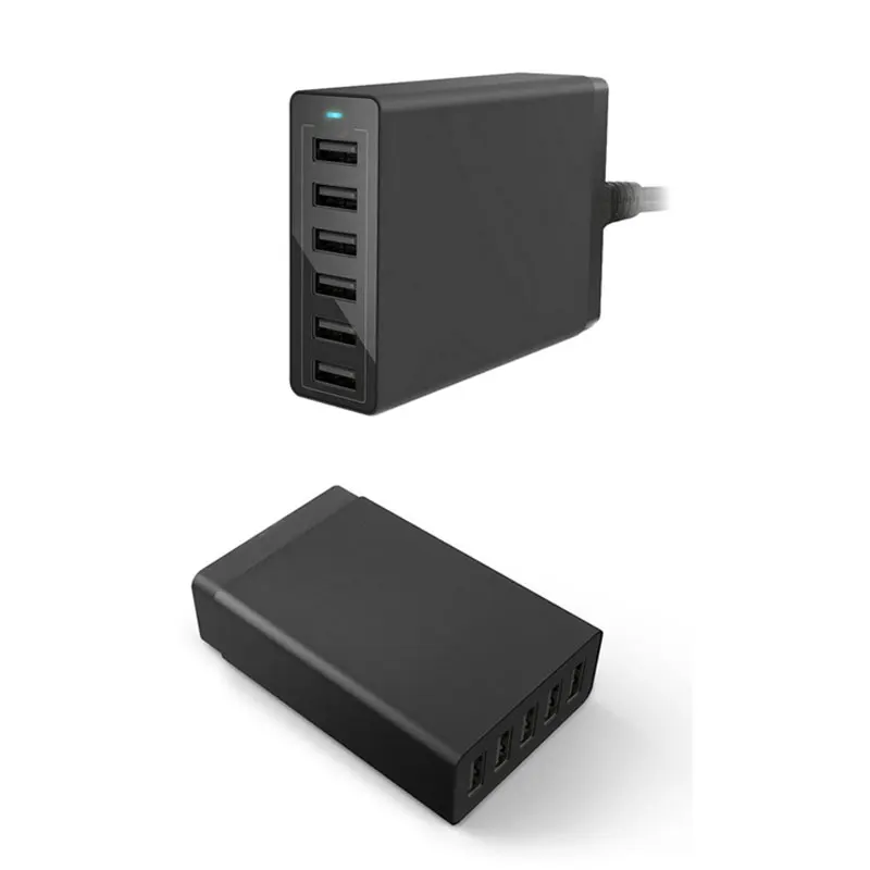 

Зарядное устройство с 6 USB-портами, зарядная станция с несколькими устройствами, умное зарядное устройство, USB-адаптер, для iPhone, Android и т. д.