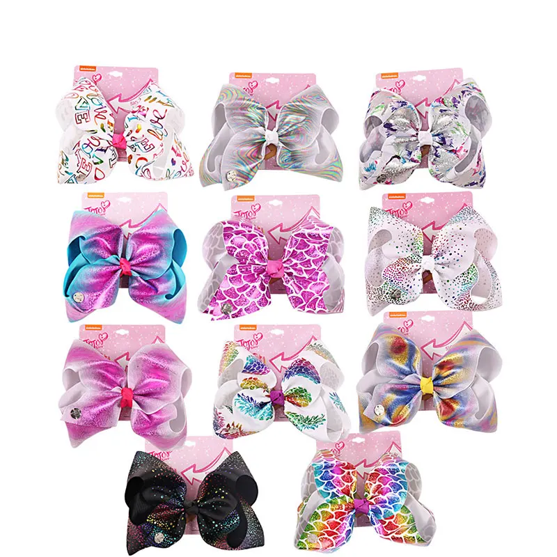 7 &quotбольшой кожаный бант русалки с зажимом для волос девочек Детский милый