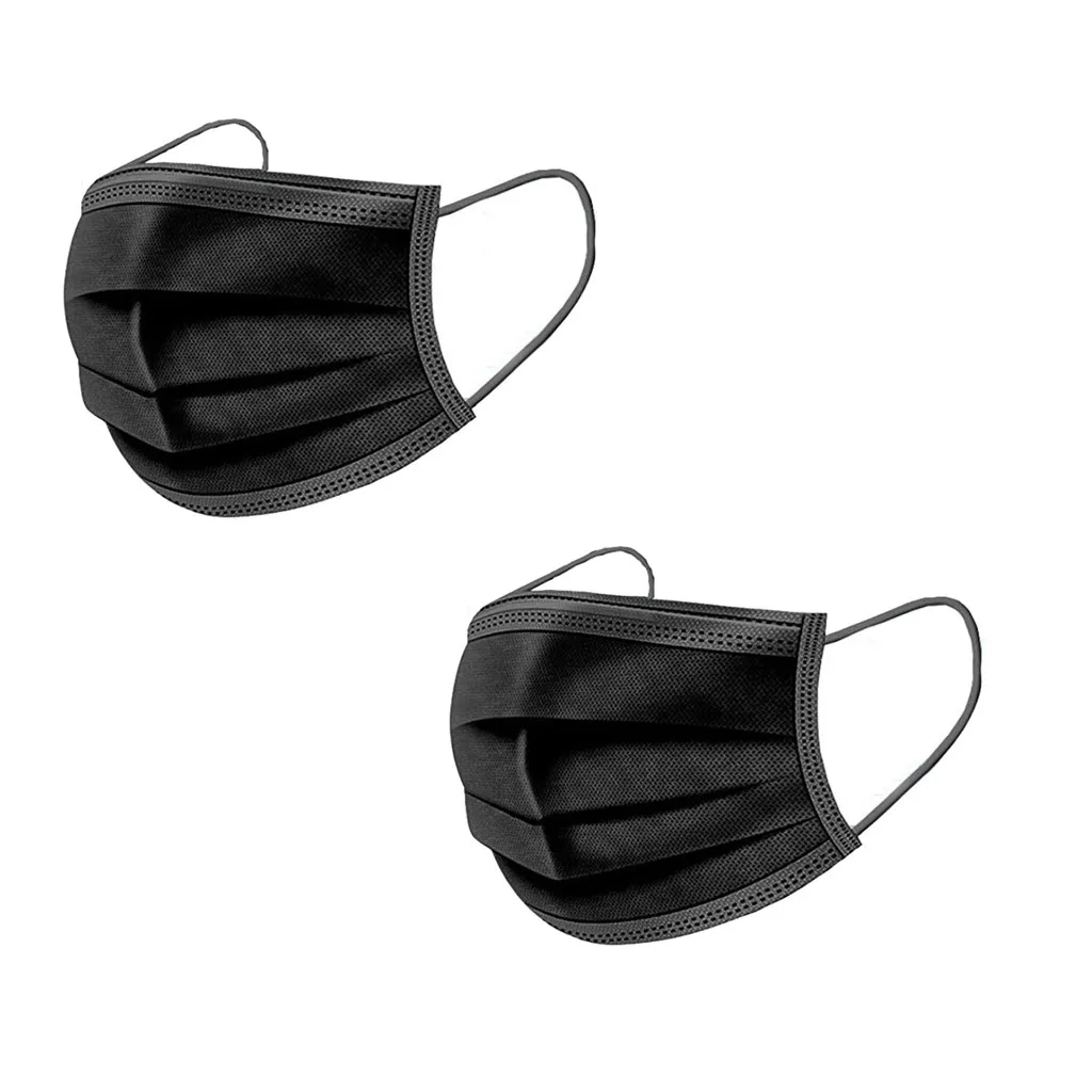 

2pcs Black Disposable Face Mask for Women Breathable Masque Flag Outdoor Facemask Designer Face Cover Halloween Cosplay Mask