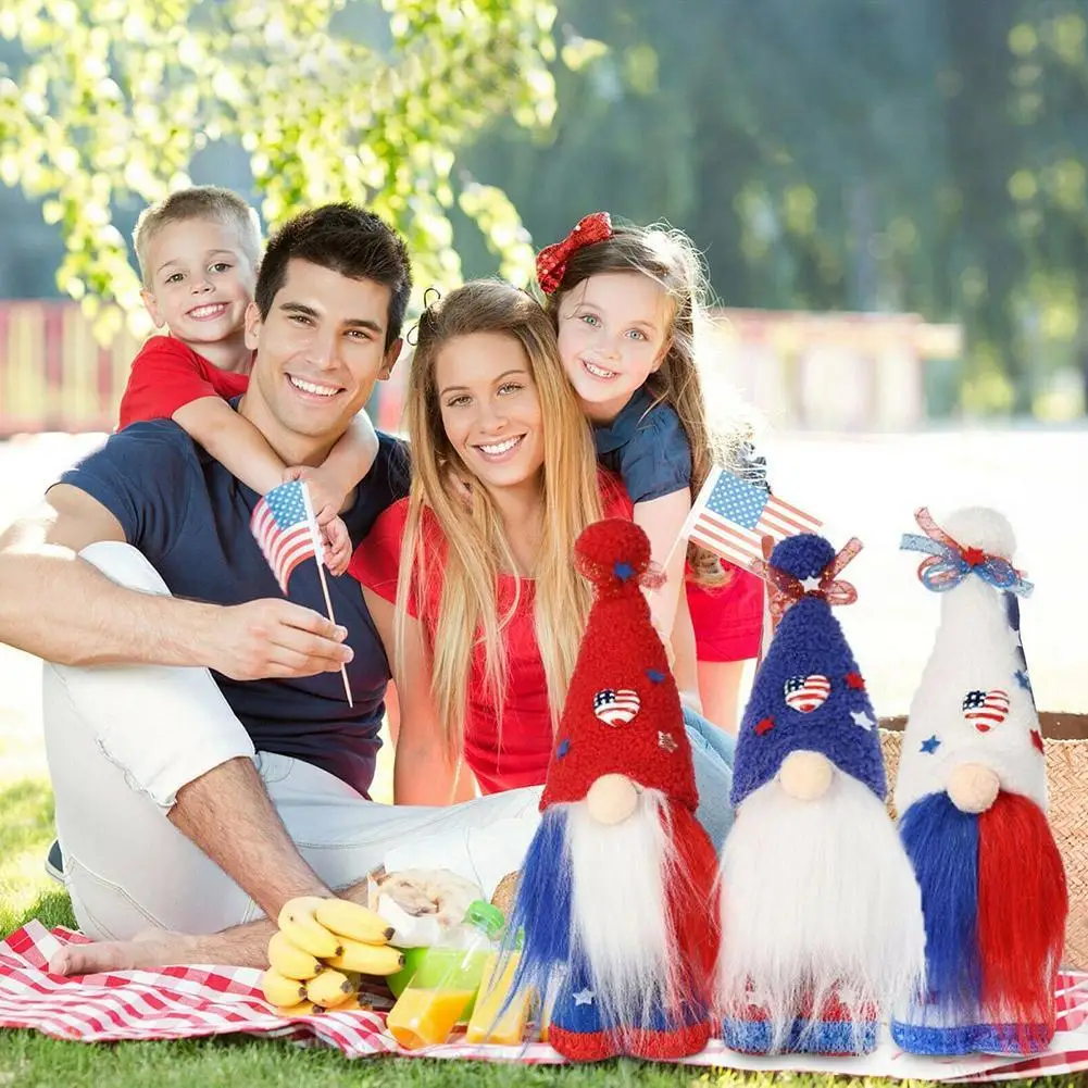 

American Independence Day Patriotic Gnome Plush Election Decoration Living Room Desktop Decoration Table Ornament Decor